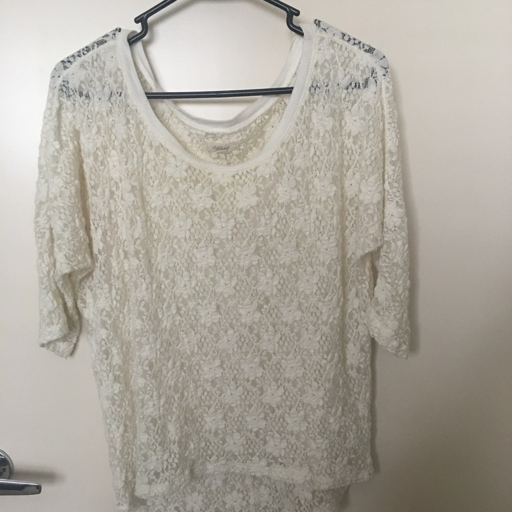 Cream lace top